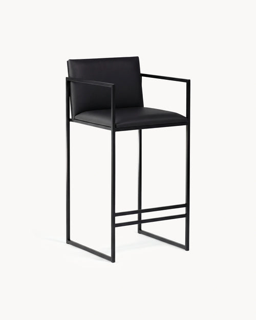 Bar Stool Bruno – Black – Jade Black Leather