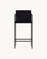 Tabouret de bar Bruno – Noir – Velours noir Jade