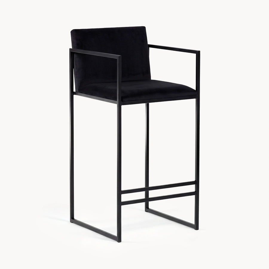 Counter & Bar Stool Bruno – Black Frame – Jade Black Velvet
