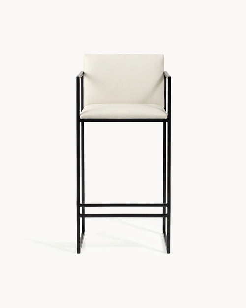 Tabouret de bar Bruno - Noir - Ivory Cuir