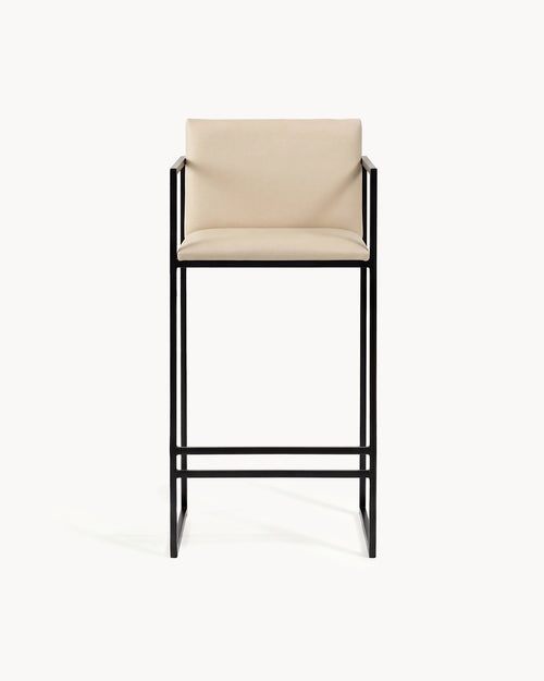 Bar Stool Bruno – Black – Sand Leather