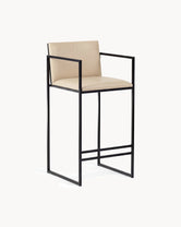 Bar Stool Bruno – Black – Sand Leather