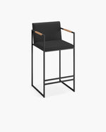 Tabouret de bar Bruno - Noir - Cuir Jade black - Coffee bean
