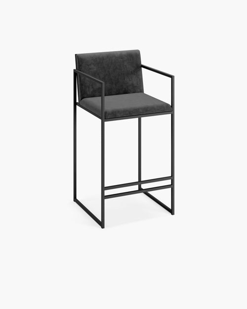 Bruno Barstol - Svart - Jade black läder