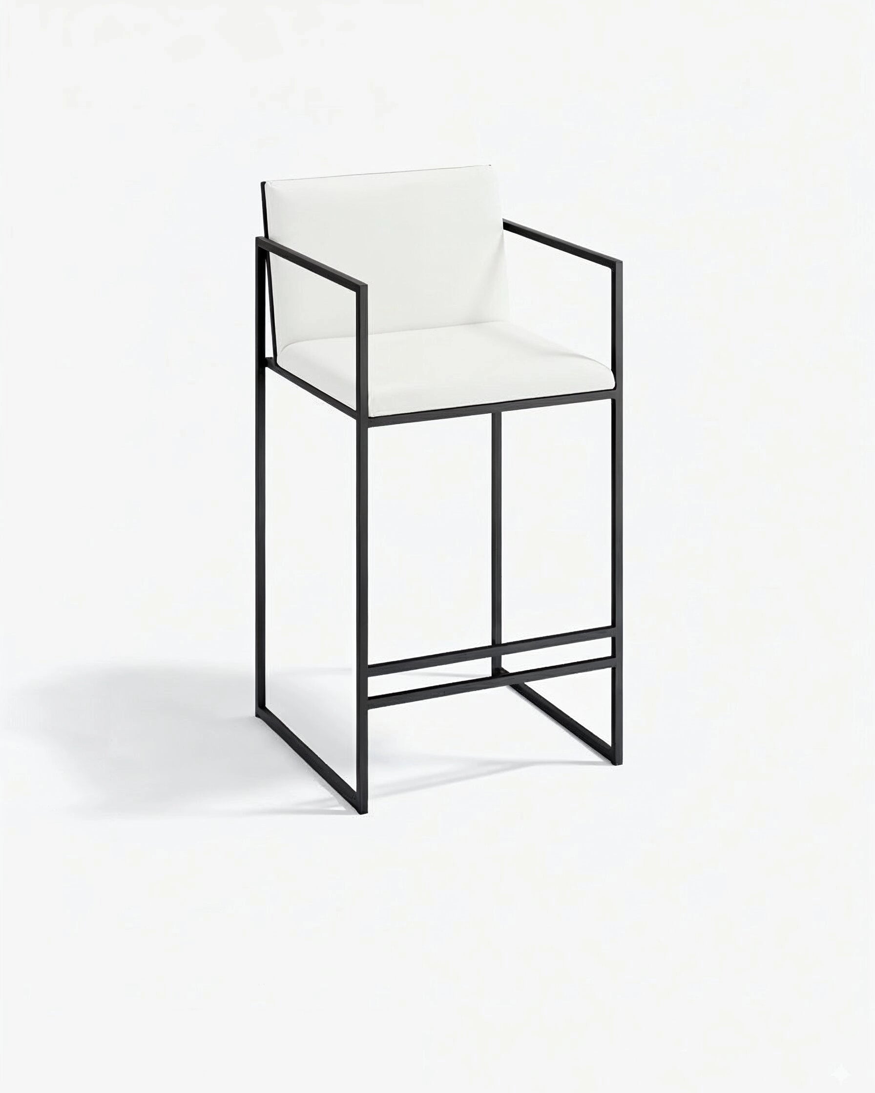 Bruno Bar stool - Black - Ivory leather