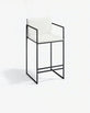 Bruno Bar stool - Black - Ivory leather