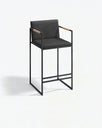 Bruno Bar stool - Black - Jade black leather - Coffee bean