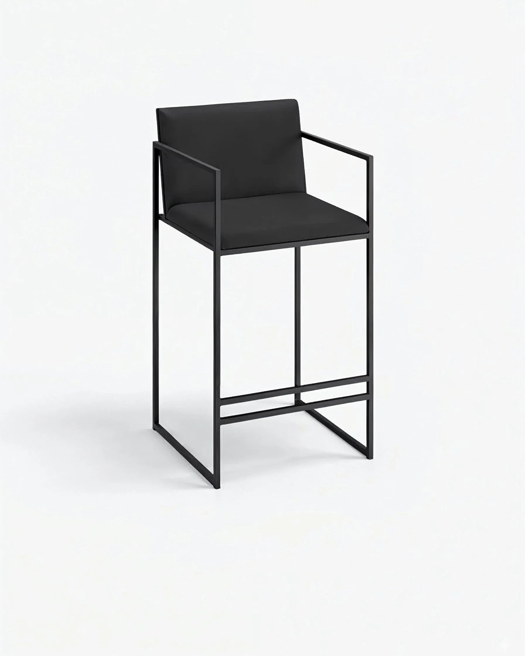 Tabouret de bar Bruno - Noir - Cuir Jade black