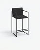 Bruno Bar stool - Black - Jade black leather