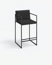 Bruno Bar stool - Black - Jade black leather