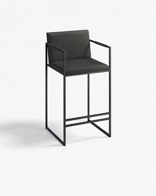 Bruno Bar stool - Black - Jade black leather