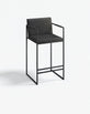 Bruno Bar stool - Black - Jade black leather - Jade black