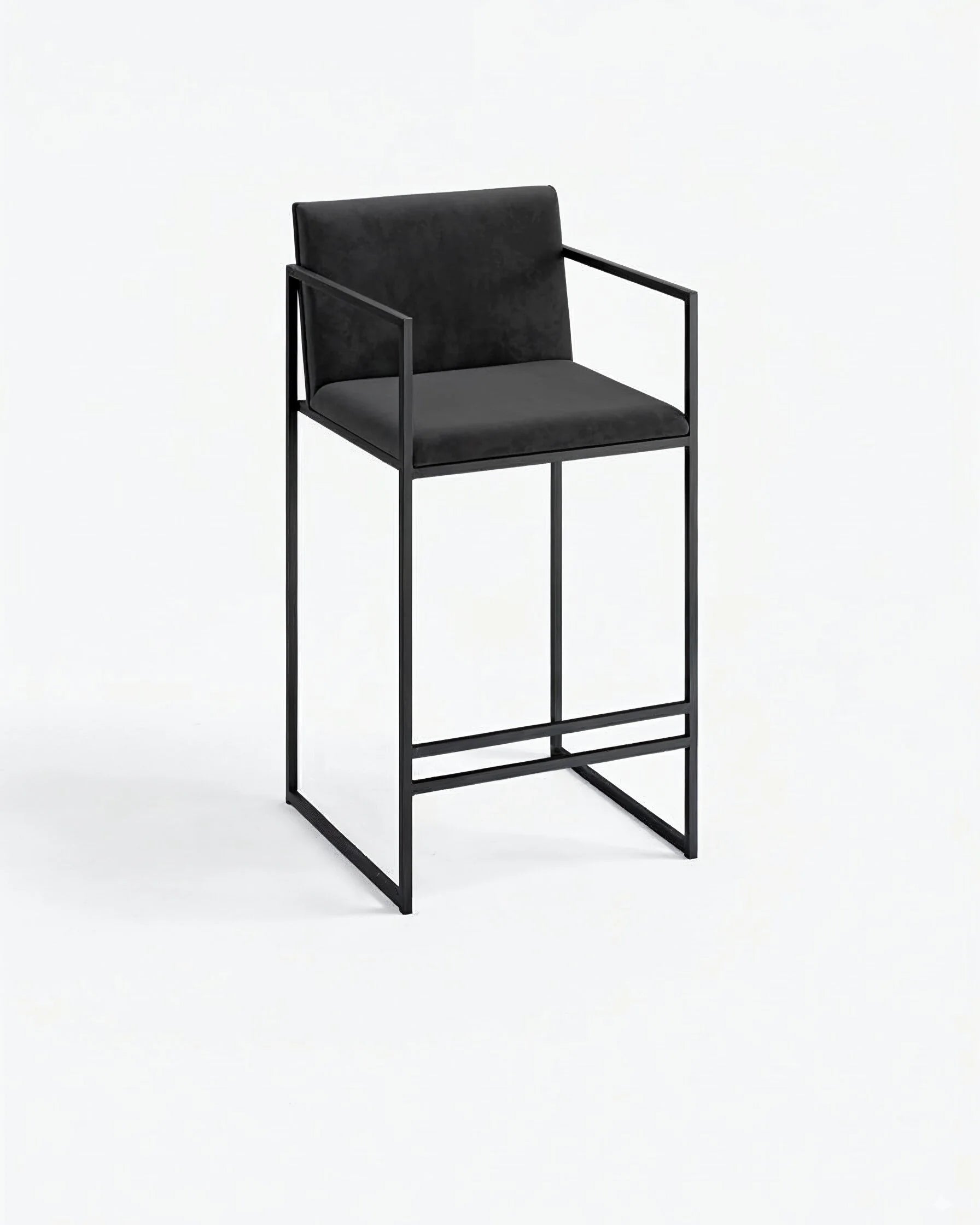 Tabouret de bar Bruno - Noir - Velours Jade black