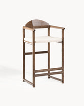 Oak Counter & Bar Stool Carl – Dark Oak – Ivory Bouclé