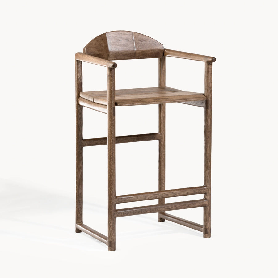 Oak Counter & Bar Stool Carl – Dark Oak – Wood Seat