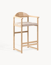 Barhocker Eiche Carl – Eiche – Bouclé Greige