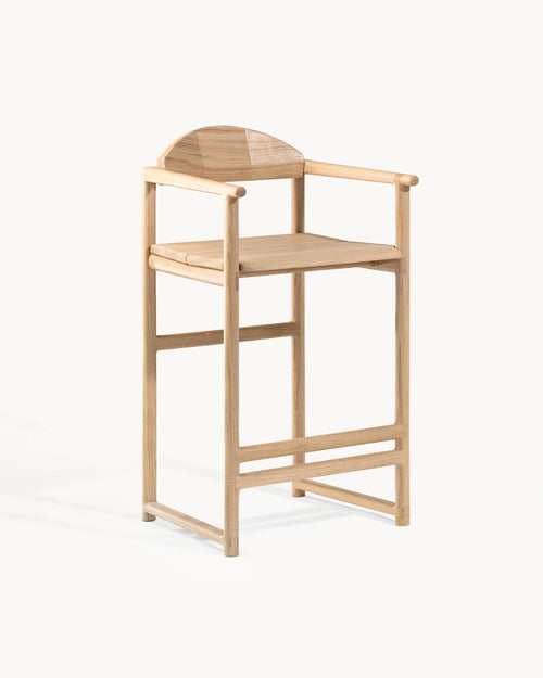 Oak Bar Stool Carl – Oak – Wood Seat