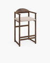 Carl Bar stool - Dark oak - Greige bouclé