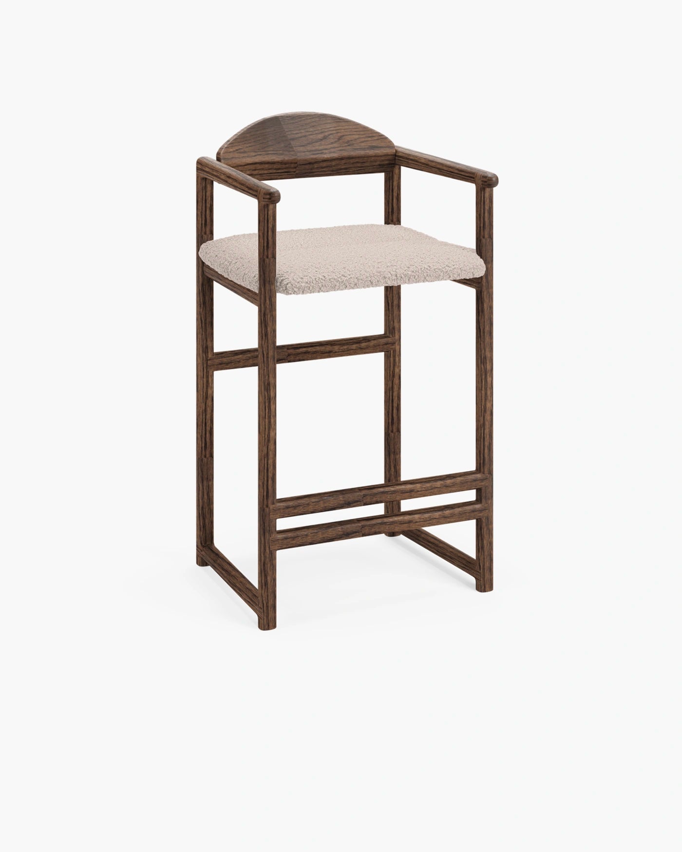 Carl Bar stool - Dark oak - Greige bouclé