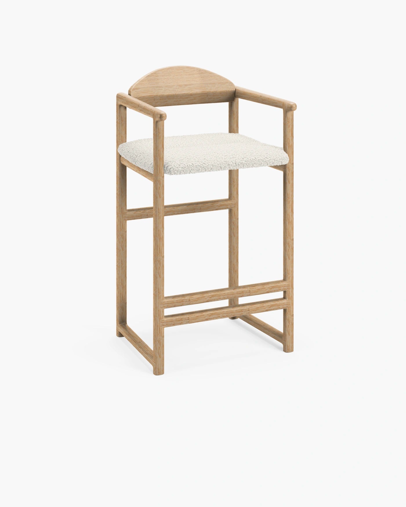Carl Bar stool - Oak - Ivory bouclé
