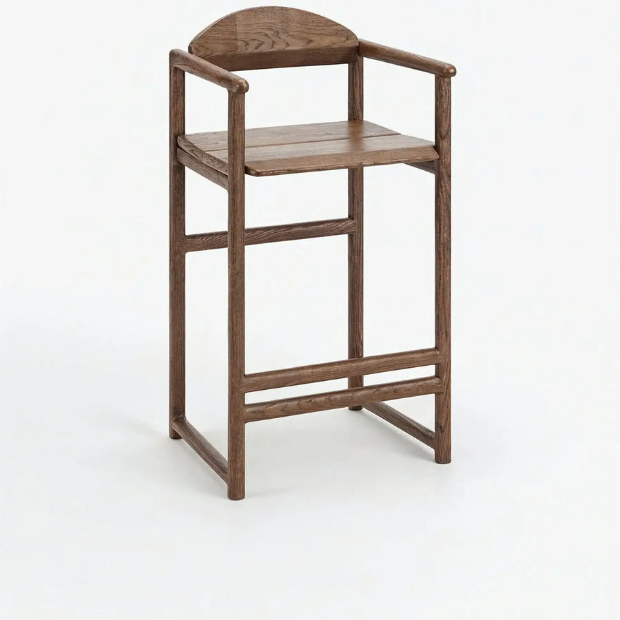 Oak Counter & Bar Stool Carl – Dark Oak – Wood Seat