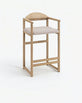 Carl Bar stool - Oak - Greige bouclé