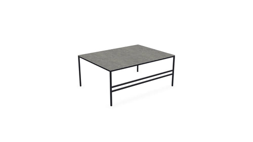 Coffee Table Anton, black powder-coated steel frame with Dekton Grafite top