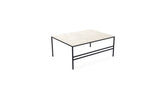 Coffee Table Anton, black powder-coated steel frame with Dekton Grigio top
