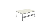 Coffee Table Anton, black powder-coated steel frame with Dekton Sabbia top