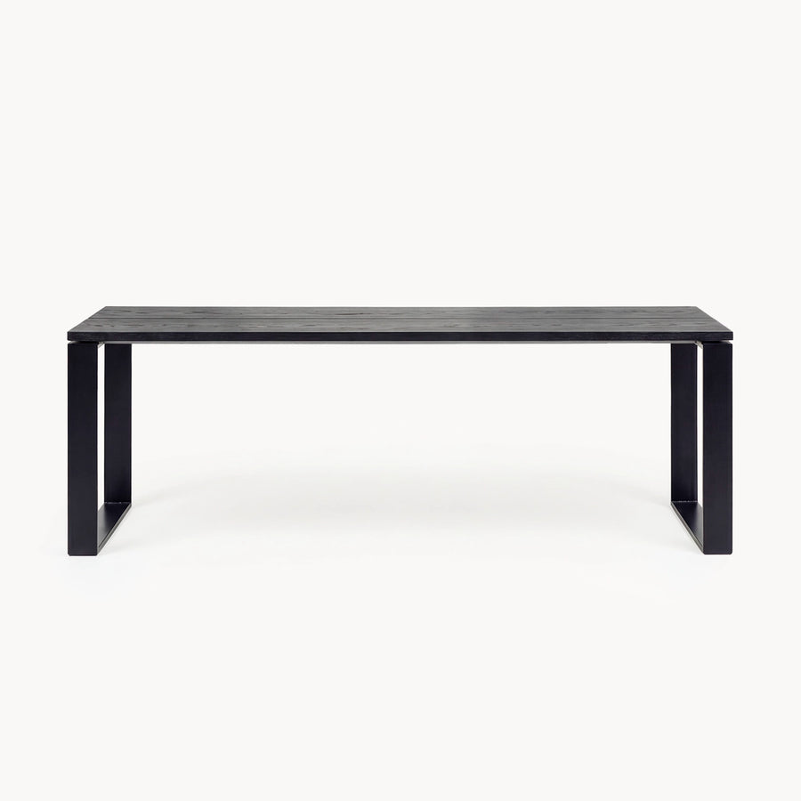 Dining Table Diana – Black Frame – Black Oak Top