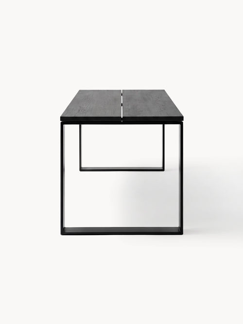 Dining table Diana  - Black Frame - Black oak Wood Top