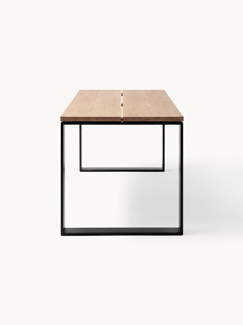 Dining table Diana  - Black Frame - Oak Wood Top