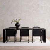 Diana  - Black Frame - Black oak Wood Top from by Crea - Dining Table.