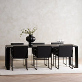 Diana  - Black Frame - Black oak Wood Top from by Crea - Dining Table.