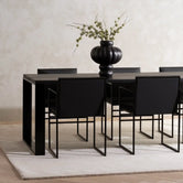 Diana  - Black Frame - Black oak Wood Top from by Crea - Dining Table.