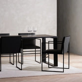 Diana  - Black Frame - Black oak Wood Top from by Crea - Dining Table.