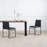 Diana  - Black Frame - Dark oak Wood Top from by Crea - Dining Table.