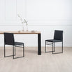 Diana dining table in black with oak featuring two stylish black chairs, perfect for a Scandinavian-inspired dining setup.