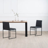 Diana  - Black Frame - Oak Wood Top from by Crea - Dining Table.