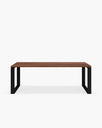 Diana dining table in black and dark oak, featuring a minimalist design and dramatic tones for a striking centerpiece.
