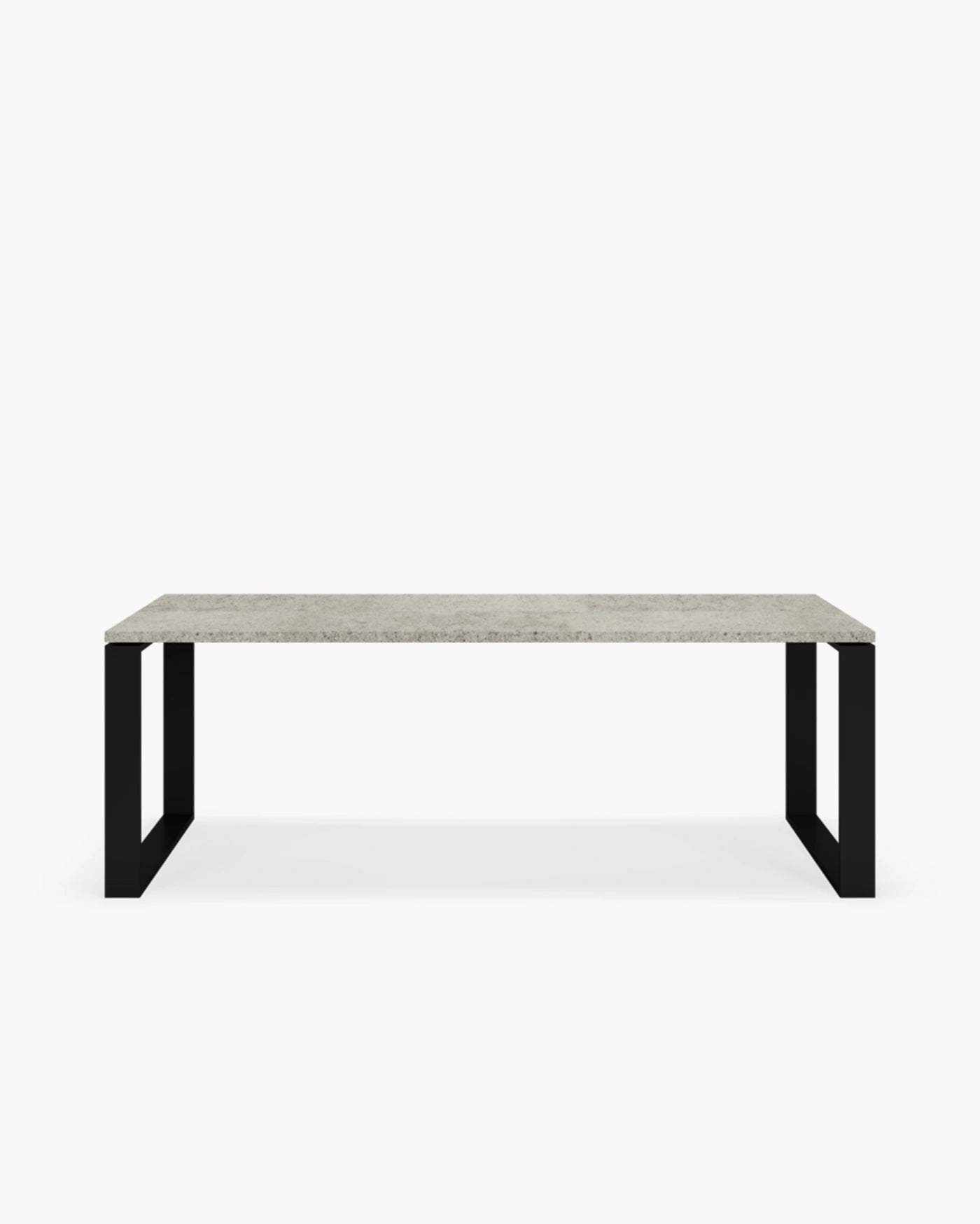 Diana outdoor dining table with black frame and Grafite dekton top, ideal for sleek outdoor living.