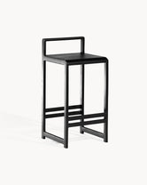 Oak Bar Stool Ebba – Black Oak Frame designed for indoor use with square seat and backrest.