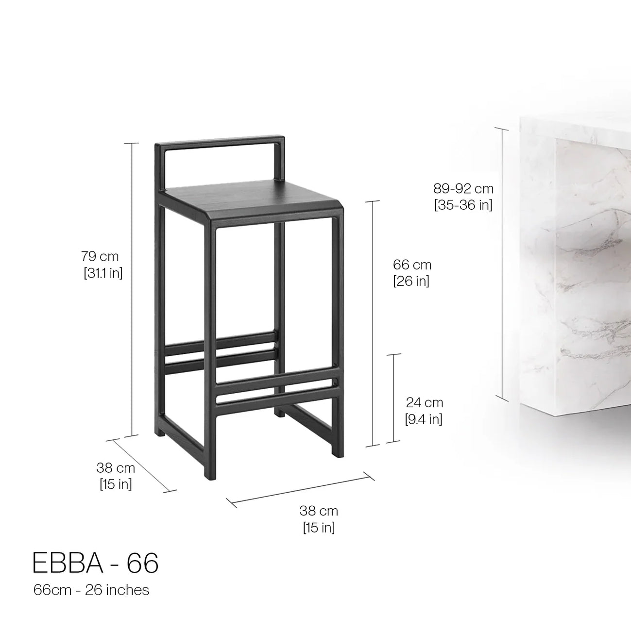 ebba Bar hocker dark oak