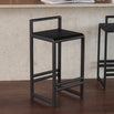 Ebba Bar stool in black oak, featuring a modern design that enhances any kitchen or bar space.