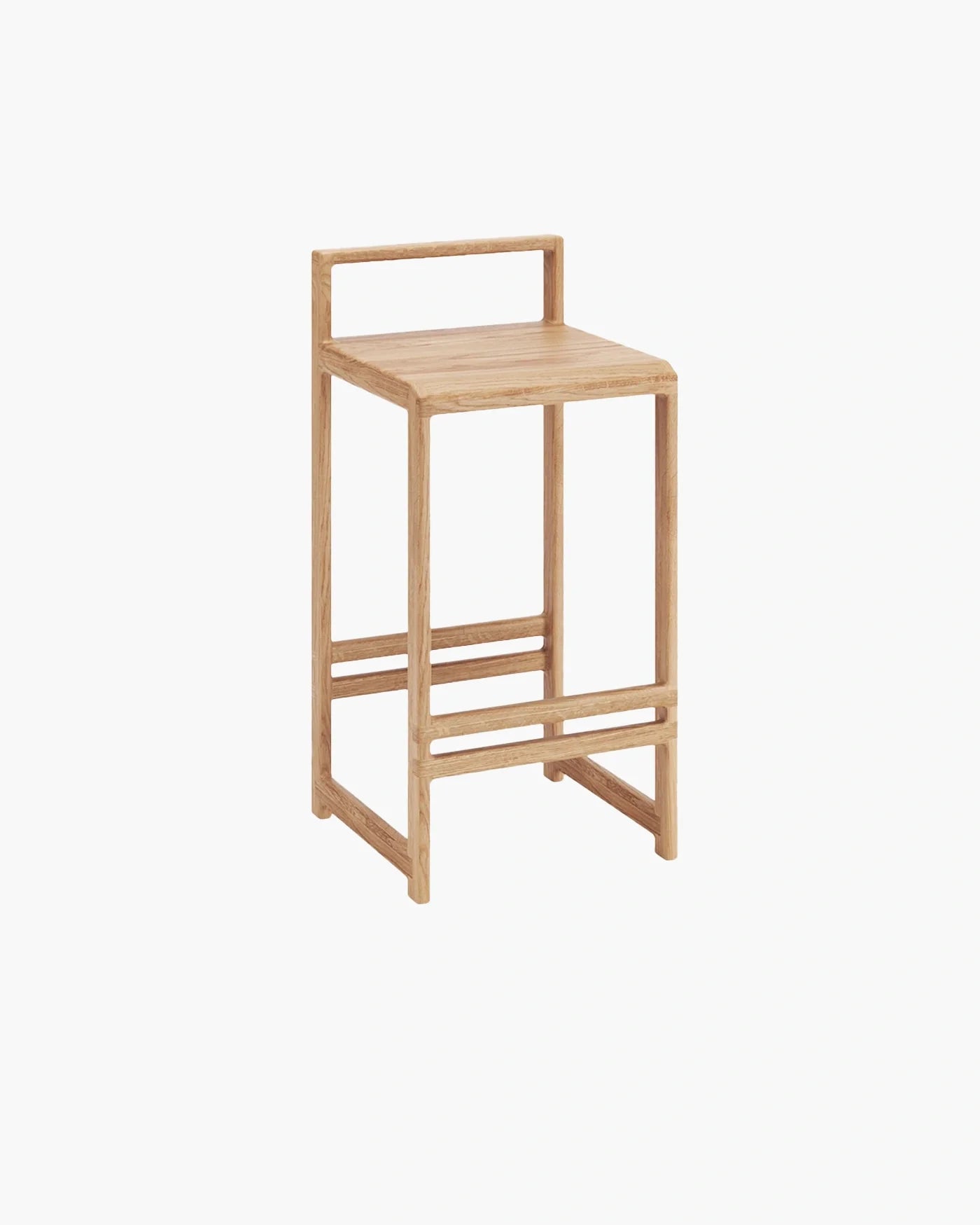 Ebba Bar stool in oak wood, featuring a sleek design, perfect for modern kitchens and dining spaces.