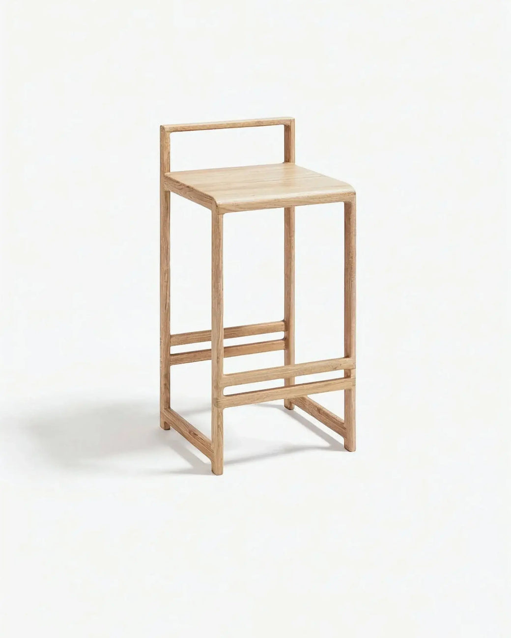 Wooden Bar Stool Ebba in solid oak, designed for kitchen islands and bar counters.