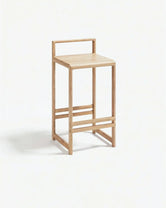 Wooden Bar Stool Ebba in solid oak, designed for kitchen islands and bar counters.