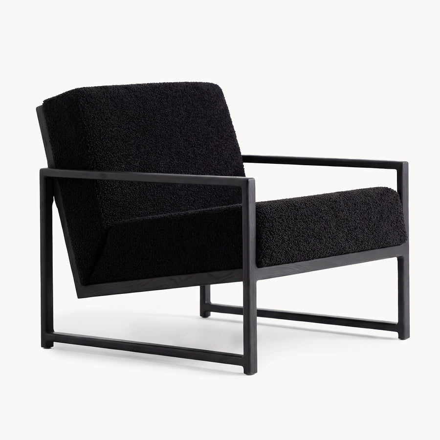 Armchair Einar – Black Oak – Black Bouclé