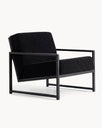 Armchair Einar – Black Oak Frame – Black Bouclé Cushion