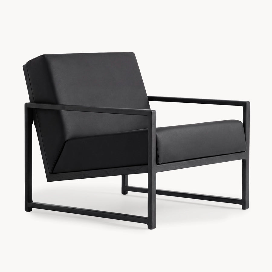 Armchair Einar – Black Oak – Jade Black Leather